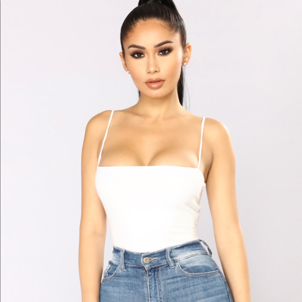 Fashion Nova Bodysuit Square Neck Spaghetti Straps